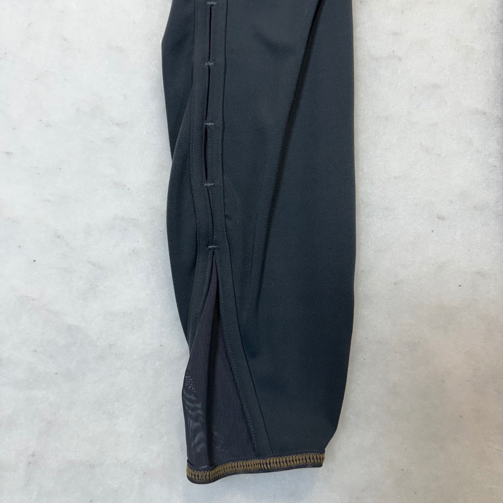 Athleta High Rise Mesh Ladder Cutout Leggings Gray Gold Stitch XS 869241-04 FA17 - Picture 2 of 11